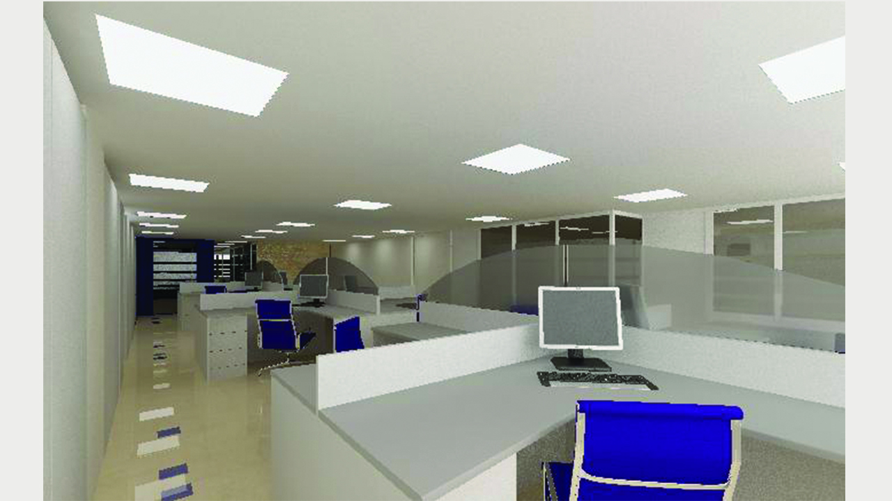 Vista de proyecto de una oficina realizada por Estudio de Arquitectura Fernandez Long y Asociados