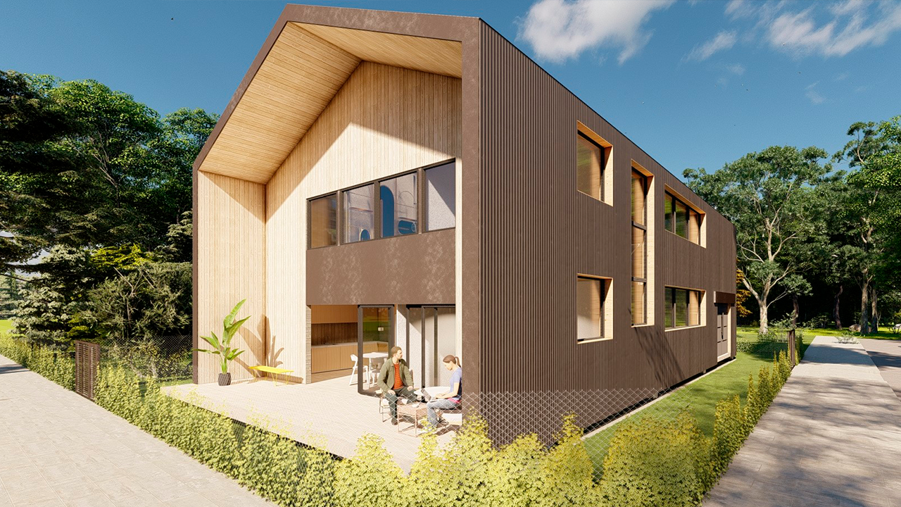 Arquitectura contemporánea de casa galpón en Cañuelas