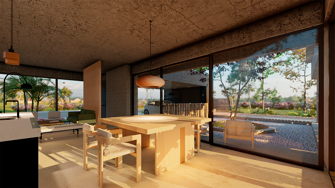 Exterior de casa unifamiliar de arquitectura contemporánea en Puerto Nizuc