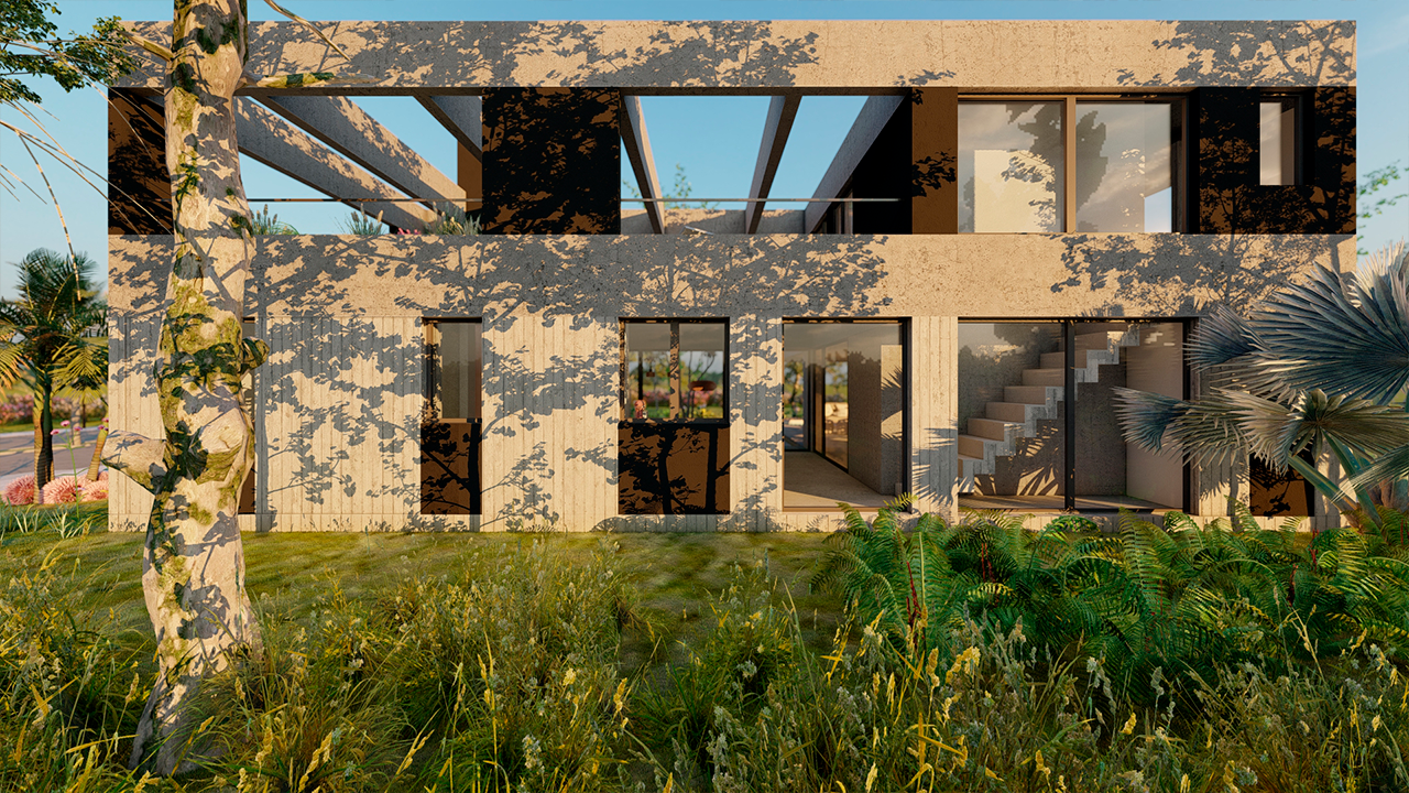 Espacio exterior de vivienda unifamiliar en Puerto Nizuc